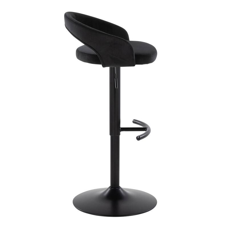 Grotto Upholstered Adjustable Barstool with Black Metal - Set Of 3