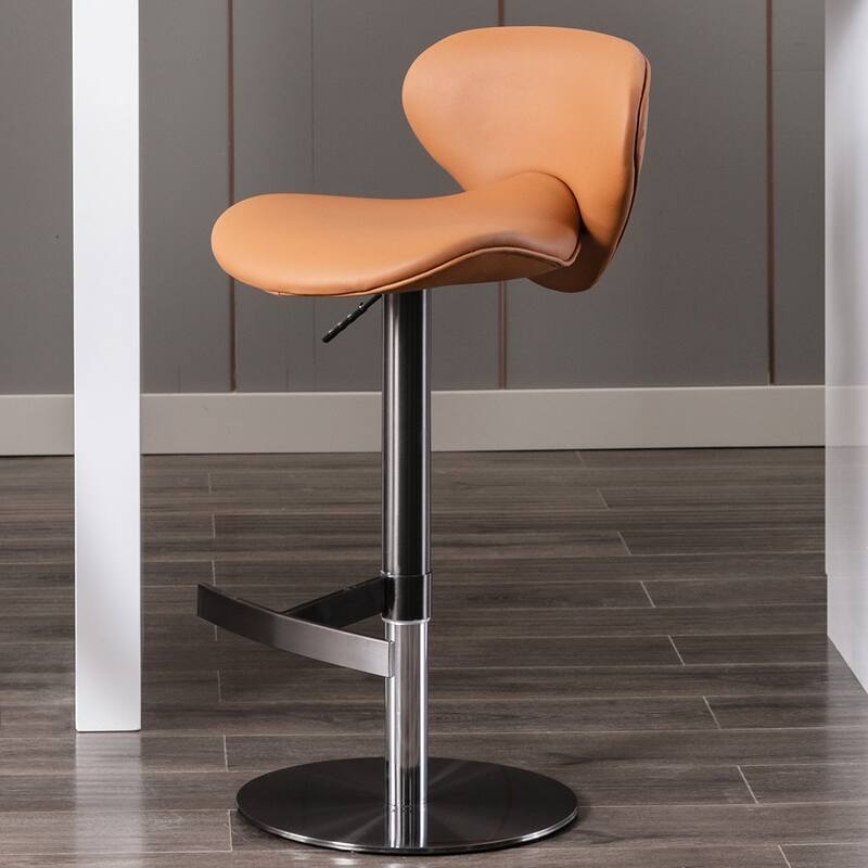 Swivel Titanium Stainless Steel Bar Stools Adjustable Height 1pc