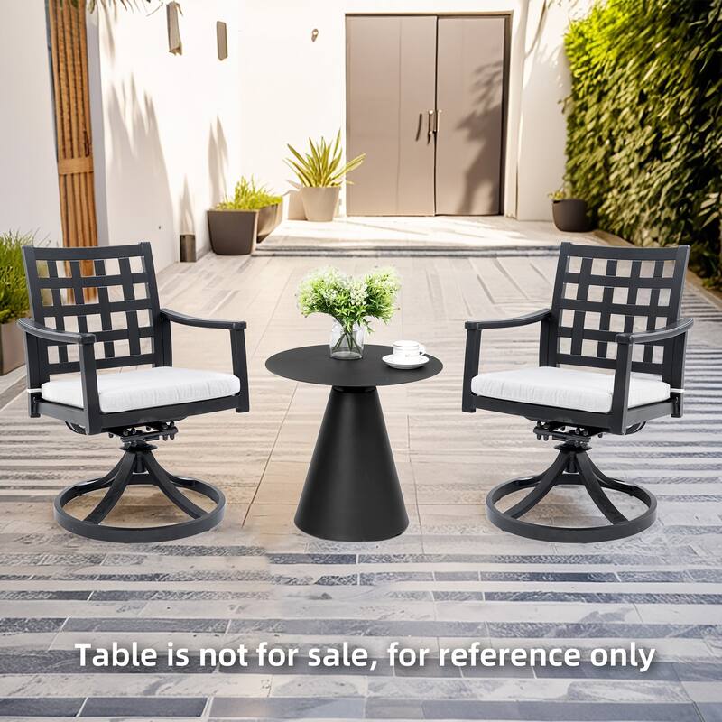 Modern Classic Outdoor Patio 2-Piece Cast Aluminum Swivel Rocking Dining Chairs