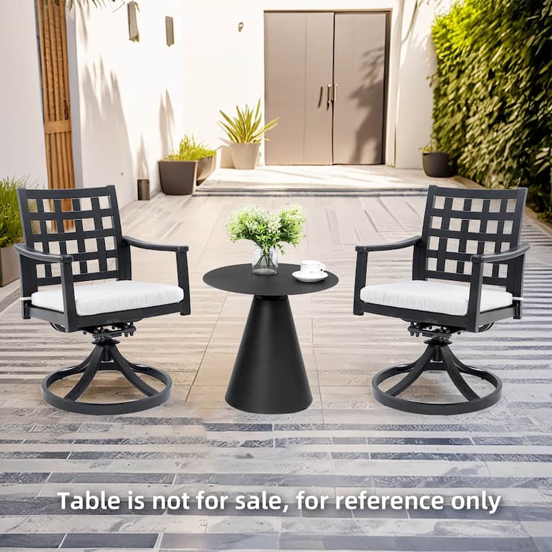 Outdoor Patio Cast Aluminum Swivel Rockers with Lattice Design