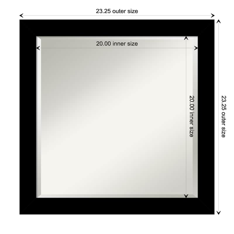 Brushed Beveled Framed Bathroom Vanity Wall Mirror - Brushed Black - Glass Size 20x20