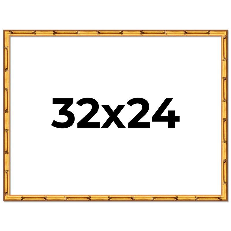 32x24 Frame Gold Bamboo Picture Frame Modern Photo Frame Includes UV Acrylic Shatter Guard Front Acid Free Foam Backing Board