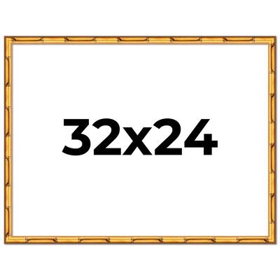 32x24 Frame Gold Bamboo Solid Wood Picture Frame | 1 Inch Moulding