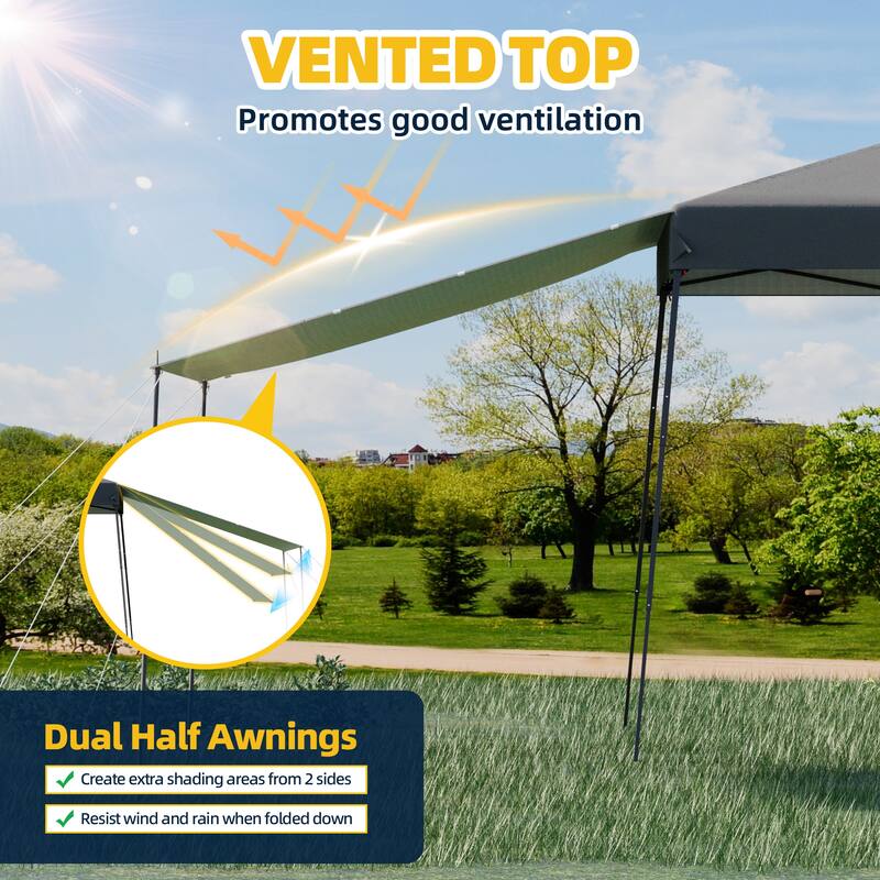 10x10 FT Pop-Up Canopy with 2 Sidewalls - Heavy-Duty Waterproof, UV-Resistant Tent for Outdoor Events, Markets & Gatherings