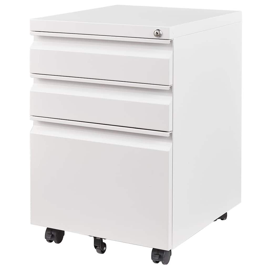 3 Drawer Mobile File Cabinet with Lock,Metal Filing Cabinets for Home Office Organizer Letters/Legal/A4