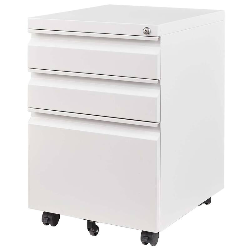 Modern Filing Cabinet, Mobile Filing Cabinet with Full-extension Drawer Slides and Removable Pencil Case, for Home Office