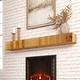 preview thumbnail 1 of 7, Rustic Fireplace Shelf Mantel Floating Shelf Oak