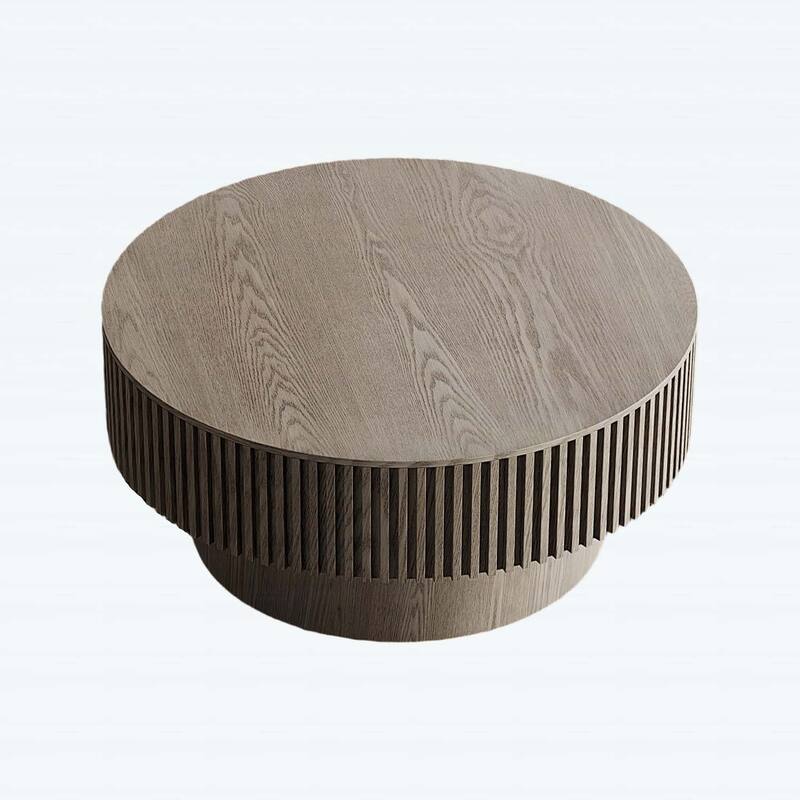 Modern Round Coffee Table with Storage