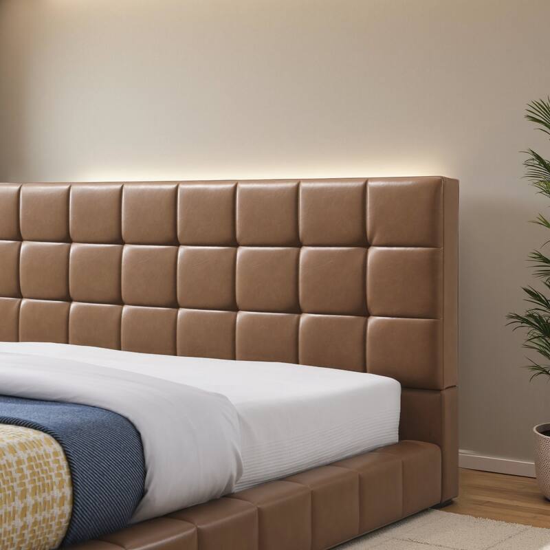 Hannover Vegan Leather Upholstered Platform Bed