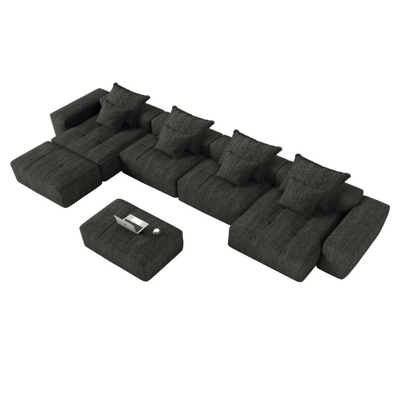 Oversized Modular Sectional Sofa,Sparkling Chenille Fabric,DIY Sofa