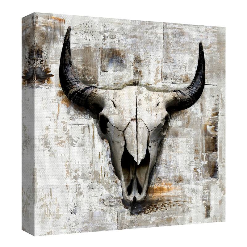 White Cowskull by GraphINC Canvas Art Print