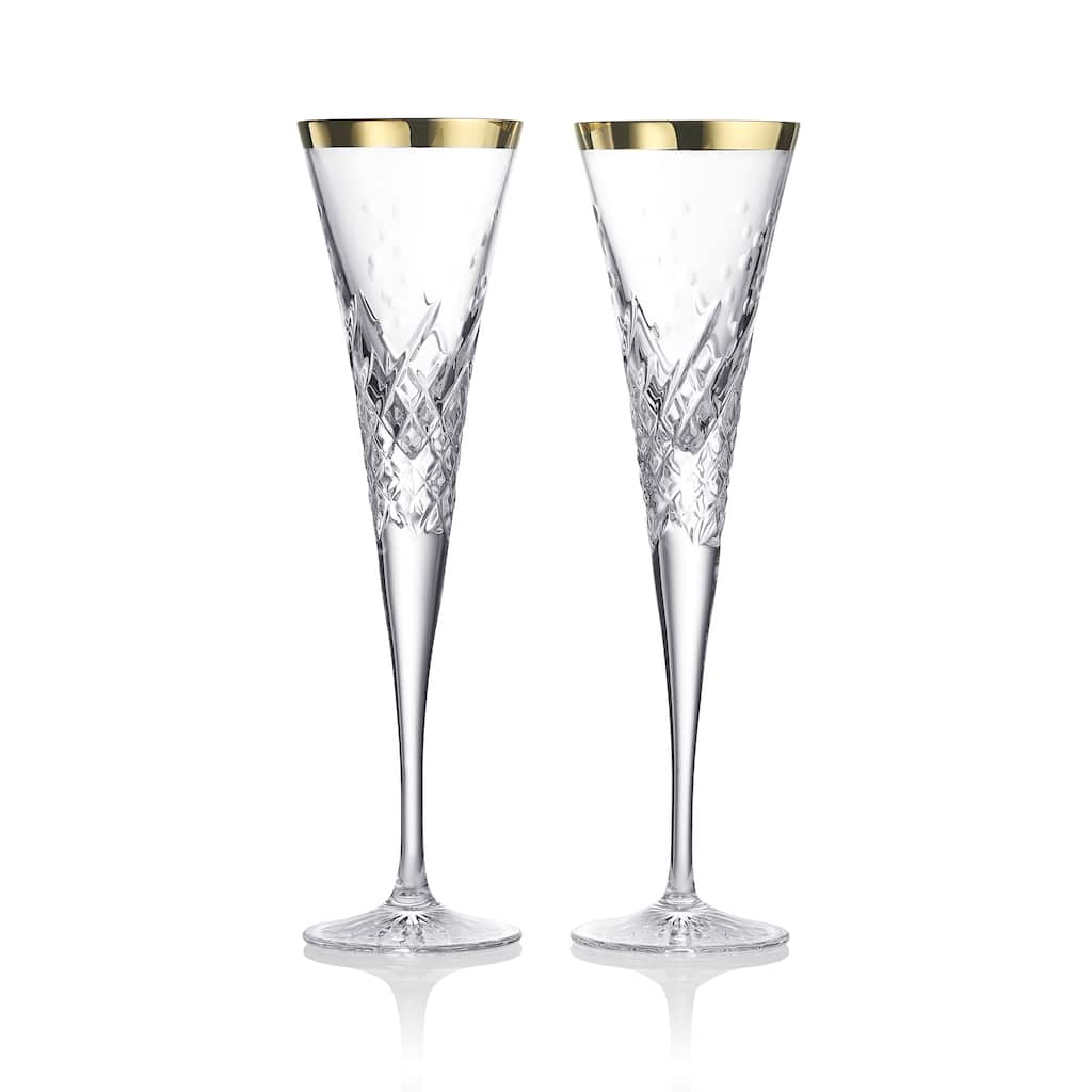 Waterford Celebrations Toasting Flute 4.5oz, Gold, Set of 2