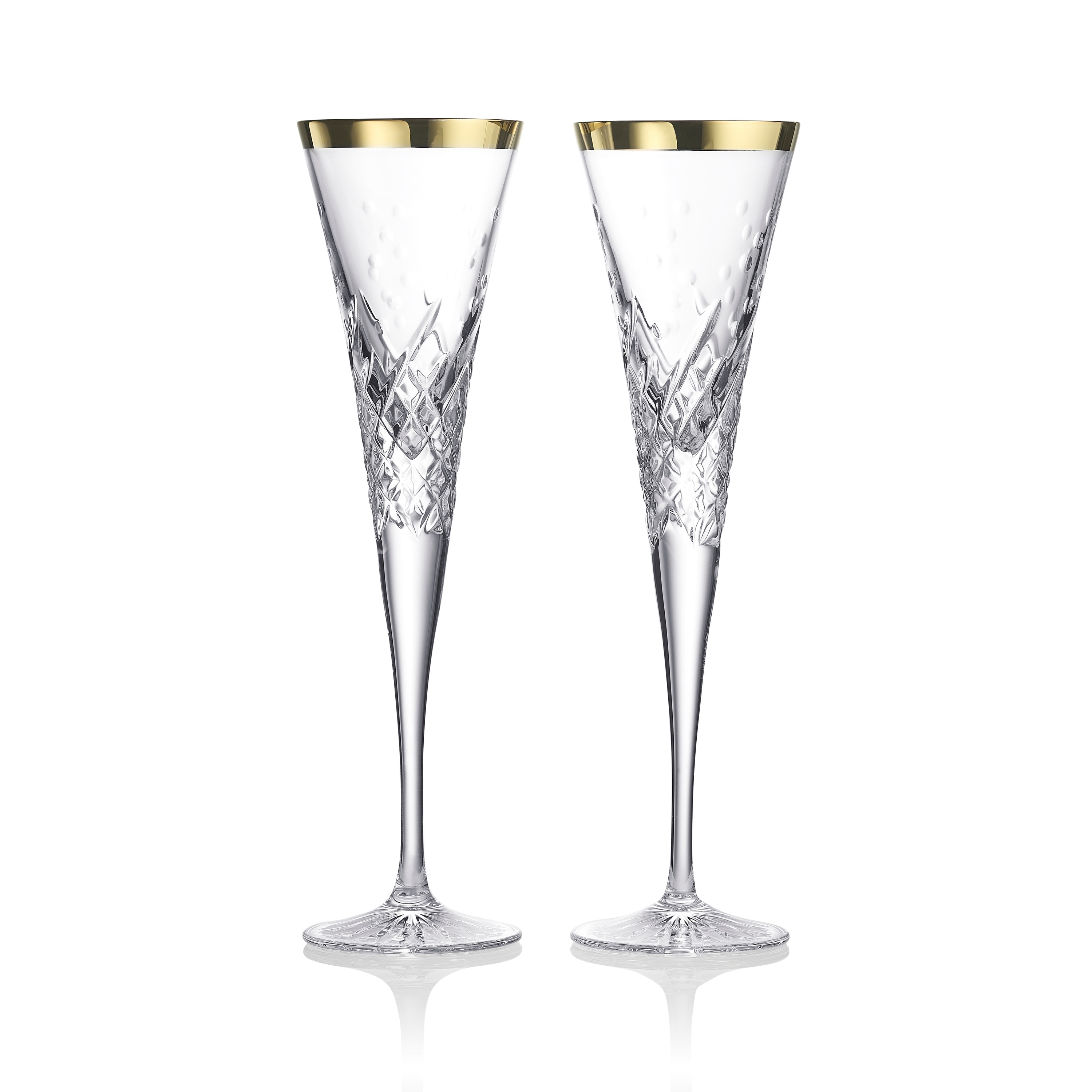 Waterford Celebrations Toasting Flute 4.5oz, Gold, Set of 2
