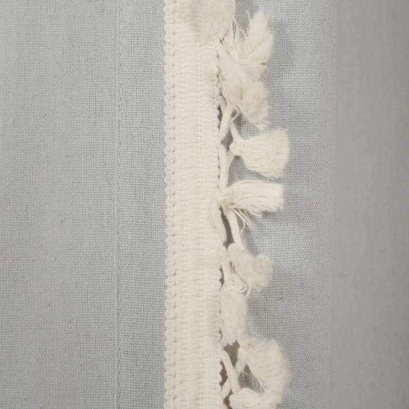 Lush Decor Linen Tassel Window Curtain Panel (Single Panel) - 84" x 40" - 84" x 40"