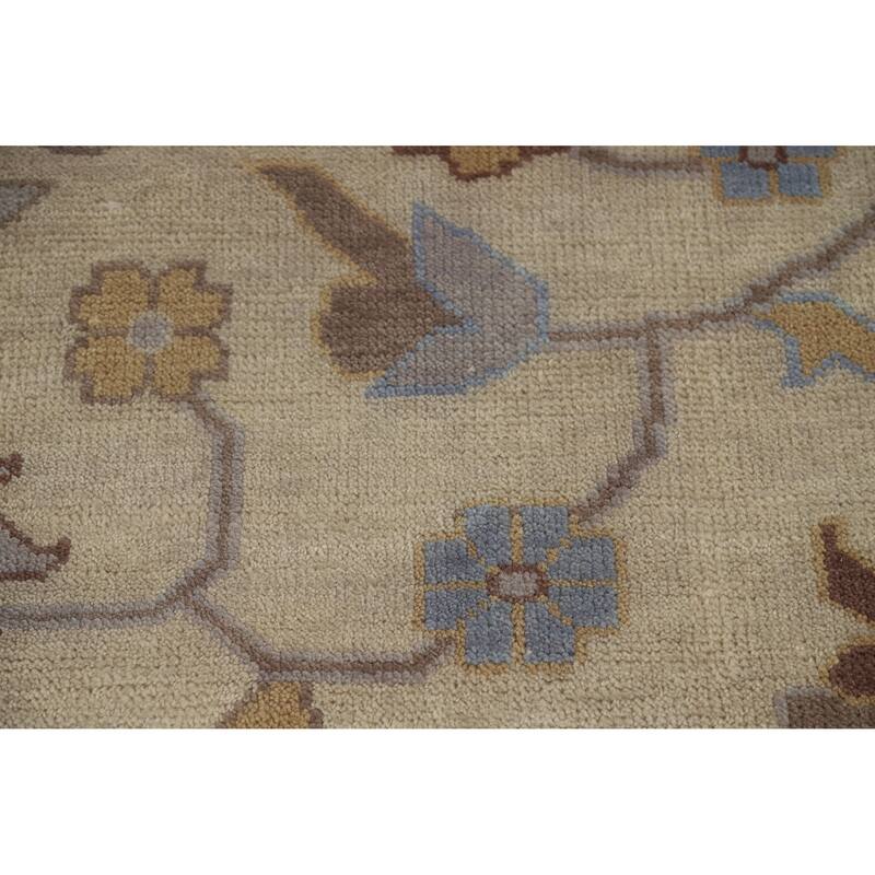 Earth Tone Oushak Indian Large Rug Handmade Wool Carpet - 11'9" x 14'10"