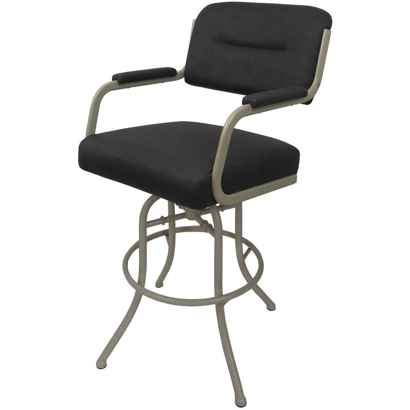 Swivel Tilt Counter 26" or 30" Bar Stool on Metal Frame - M-110 - Counter Height - Grey Vinyl - Beige