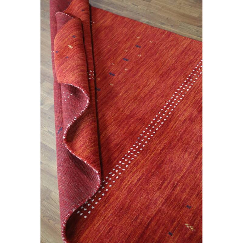 Gabbeh Indian Rug Handmade Orange Tribal Wool Carpet - 4'5" x 6'5"