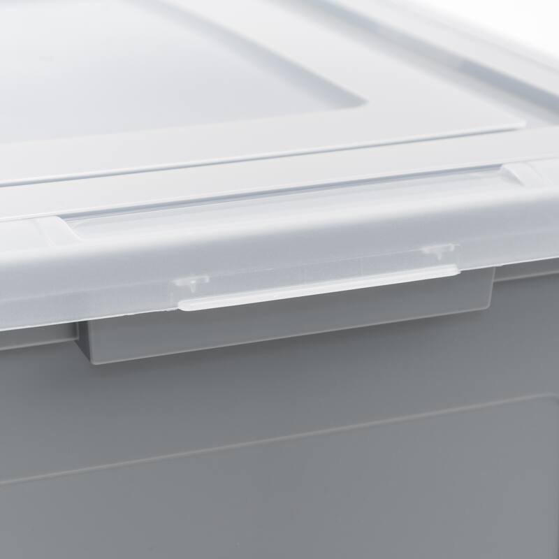 IRIS USA® File Boxes 35 Qt Buckle Lid - Gray - Set of 3