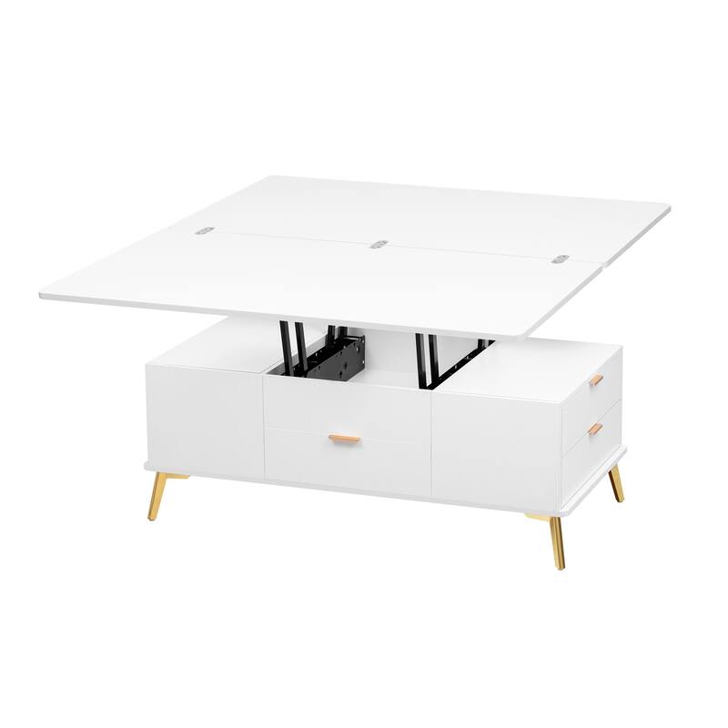 Lift Top Coffee Table with Drawers and Multi Functional Table