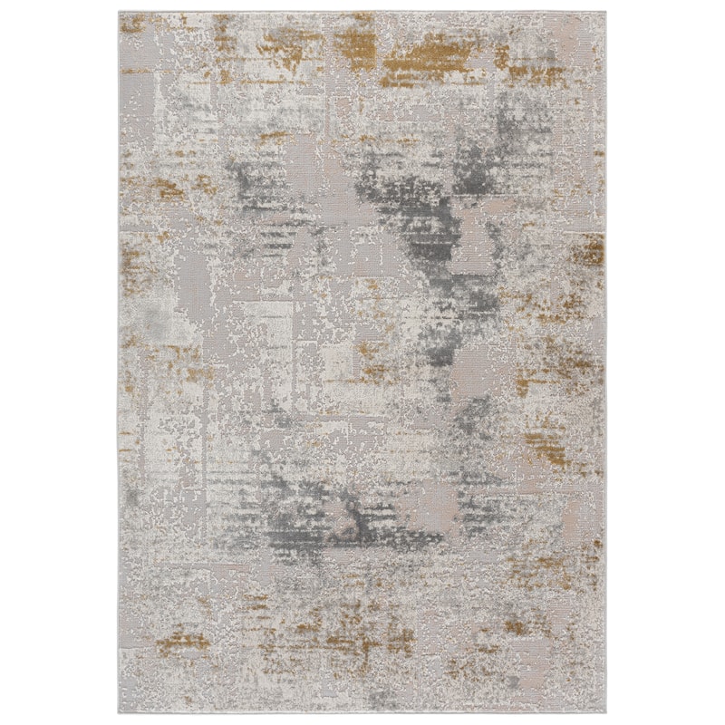 SAFAVIEH Palma Vibekke Modern Abstract Area Rug - Grey/Gold - 4' x 6'