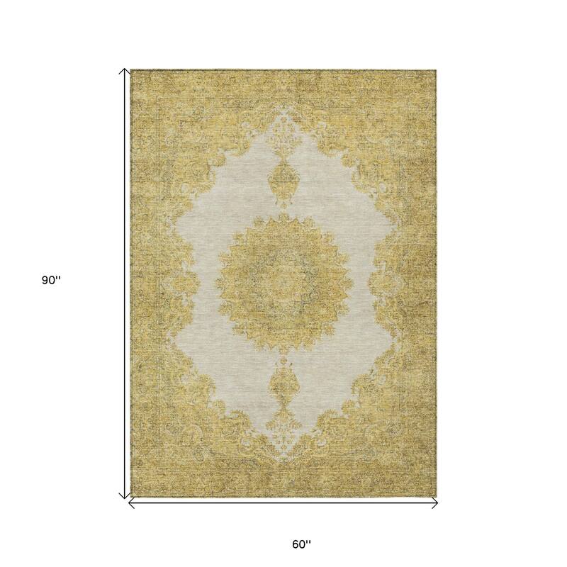 HomeRoots Oriental Traditional Rectangle Outdoor Rug