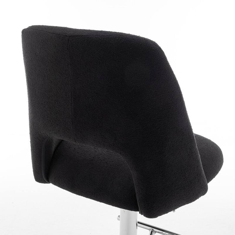 Best Quality Furniture Adjustable Textured Fabric Barstools with Chrome Finish Base (Set of 2)