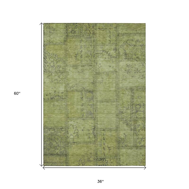 HomeRoots Patchwork Transitional Rectangle Outdoor Rug
