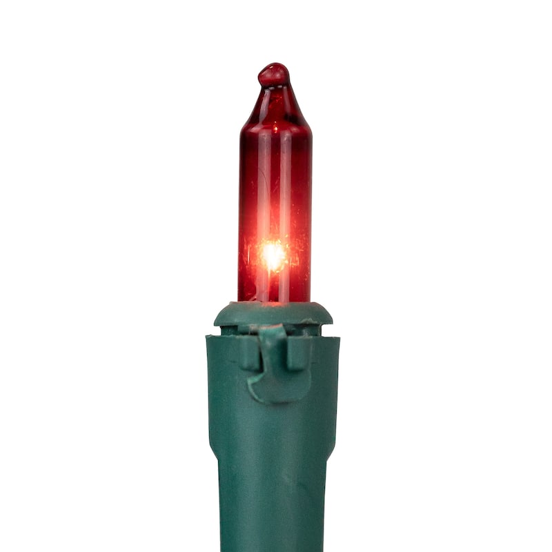100ct Red and Clear Mini String Christmas Light Set 20.25ft Green Wire - 20.25'