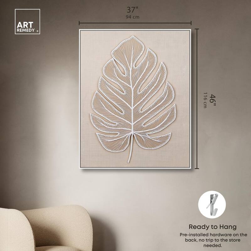 Linen Leaf II Canvas by Art Remedy