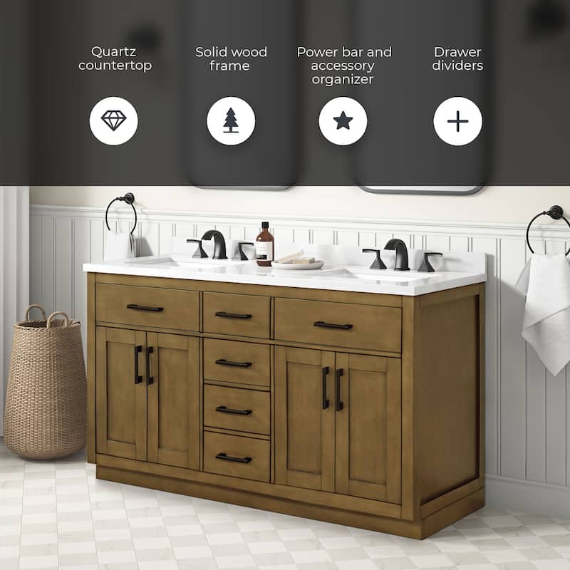 OVE Decors Bailey Bathroom Vanity with Power Bar