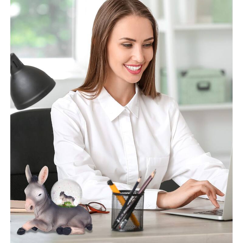 CoTa Global Donkey Beautiful Pink Sparkle Snow Globe Decor - 45 mm