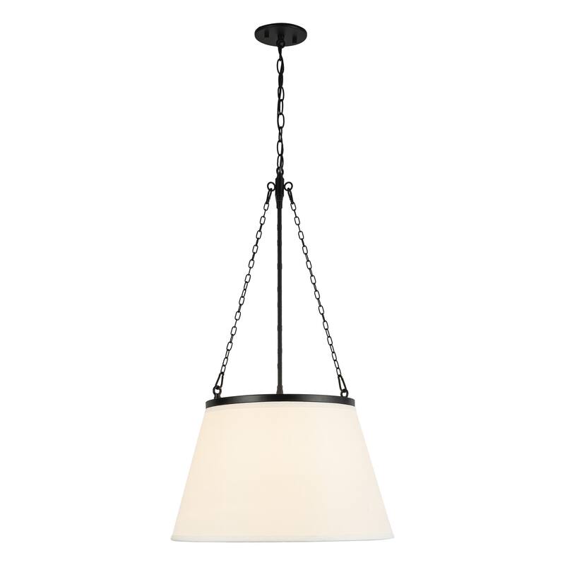 Alora Lighting PD544517WL Speakeasy 18" Wide Pendant with Linen Shade - Matte Black