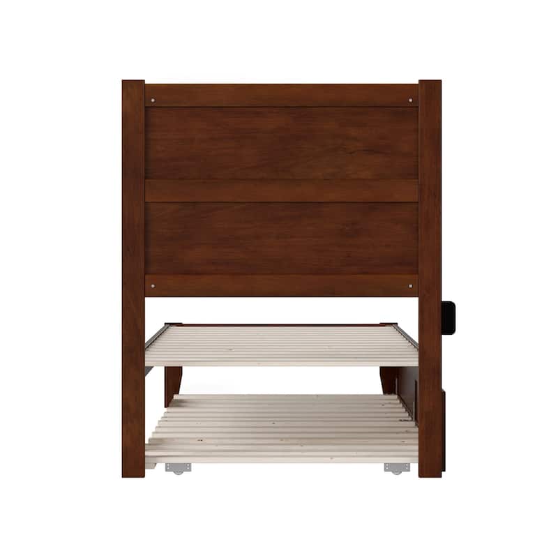 NoHo Twin XL Bed with Twin XL Trundle in Walnut