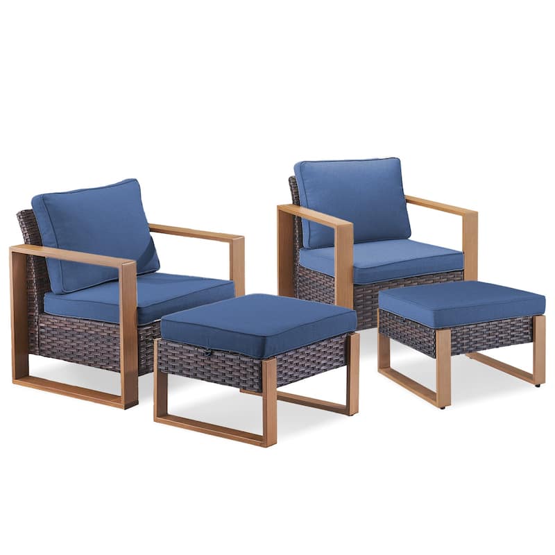 Outdoor Patio Chair with Thick Cushion