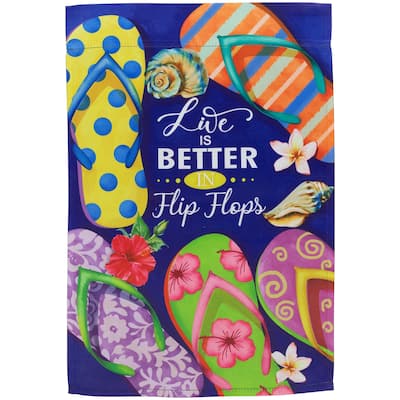 "Life is Better in Flip Flops" Outdoor Summer Garden Flag 18" x 12.5"