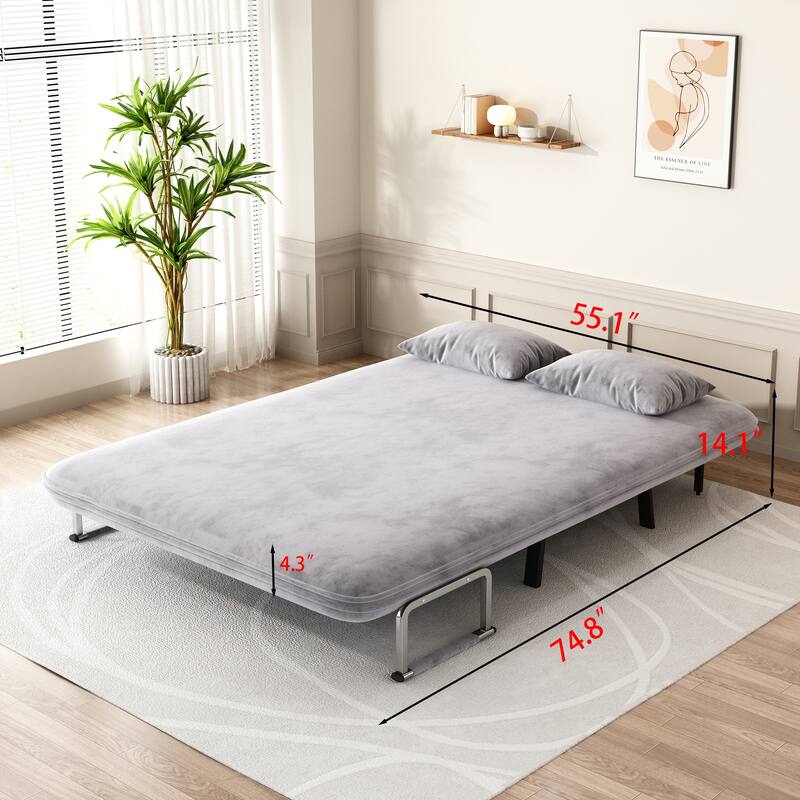 Versatile Tri-Fold Sofa Bed with Adjustable Backrest and Pillow, Perfect for Home and Office Use