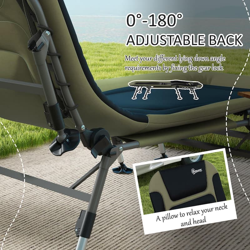 Foldable and adjustable recliner with upholstery and headrest