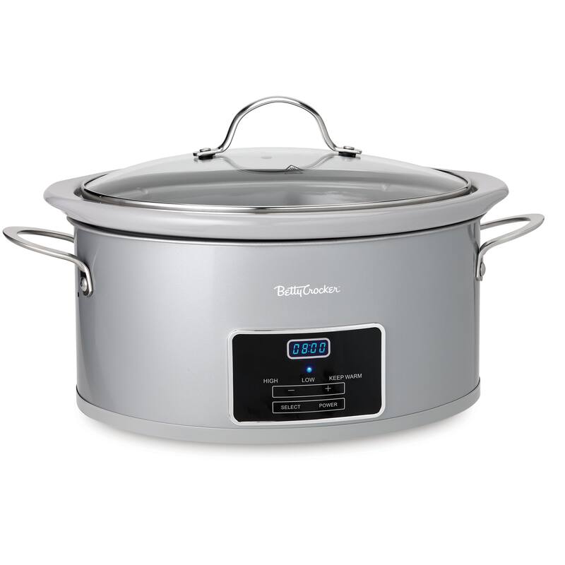 Betty Crocker 6Quart Oval Digital Slow Cooker, Programmable Crock Pot