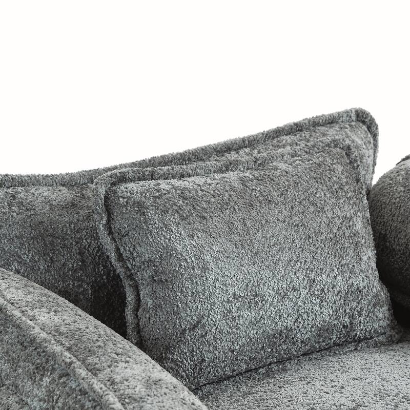Boucle Oversized Sofa Chair With Ottoman