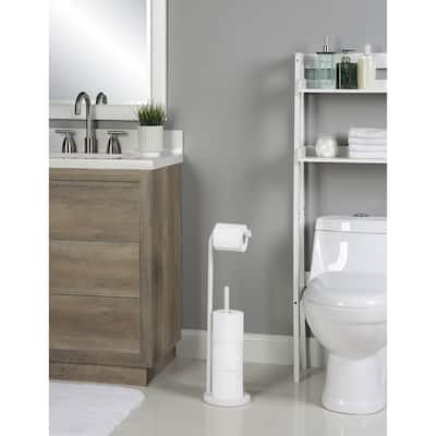 SunnyPoint Toilet Tissue Paper Roll Holder Round Base Stand with Reserve