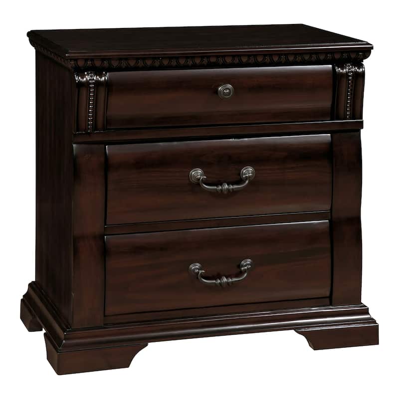 Tay Transitional Solid Wood 3-Drawer Nightstand by Furniture of America
