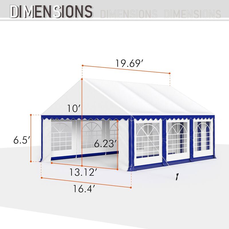 13 x 26 ft Wedding Party Tent with 8 Removable Walls Outdoor PE/Iron Heavy Duty Gazebo Canopy Tent