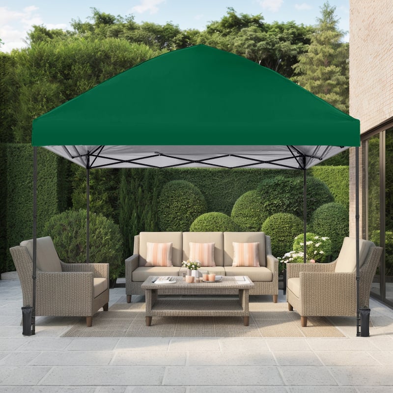 10' x 10' Pop Up Canopy Tent,Outdoor Canopy Tent for Event, Parties, Camping Portable Easy with Carry Bags - Green