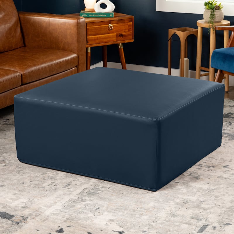 Jaxx Fairlie Couch Ottoman - Oversized Square Foam Coffee Table Ottoman