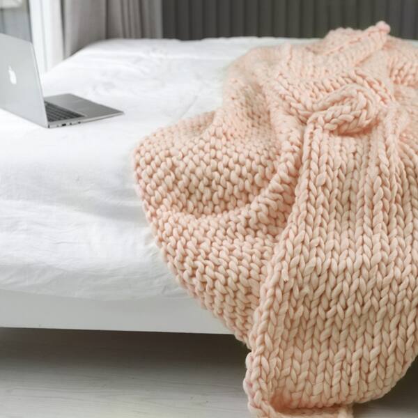 Chunky Knit Blanket Soft Hand Knitted Blanket Sofa Bed Throw For Home Overstock 32414640
