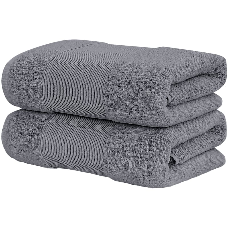 Modern Threads Air Cloud 2-Pack Oversized Bath Sheet Set - Charcoal