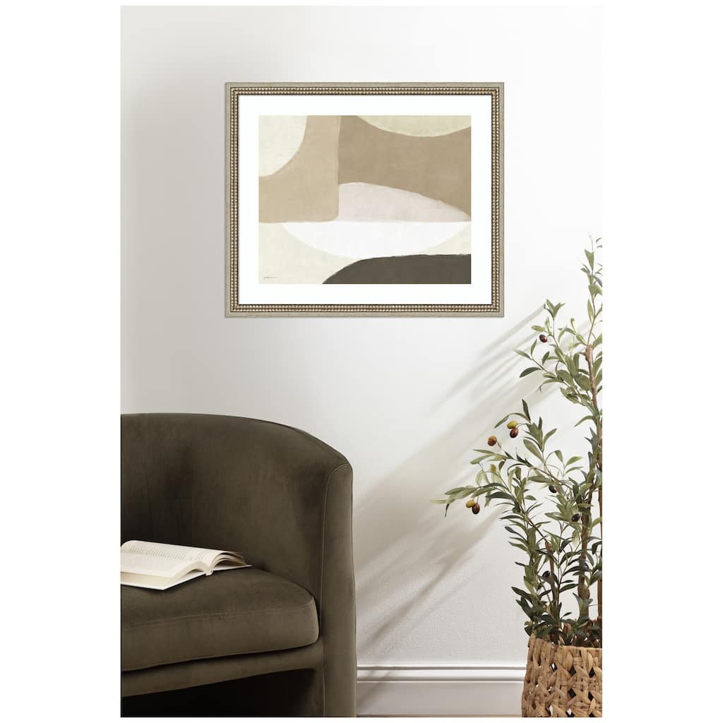 Kate and Laurel Abstract Neutral by Gabrielly Guedes Framed Wall Art Print