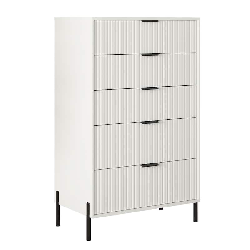 Modern 30" 5-Drawer Chest with Metal Handles