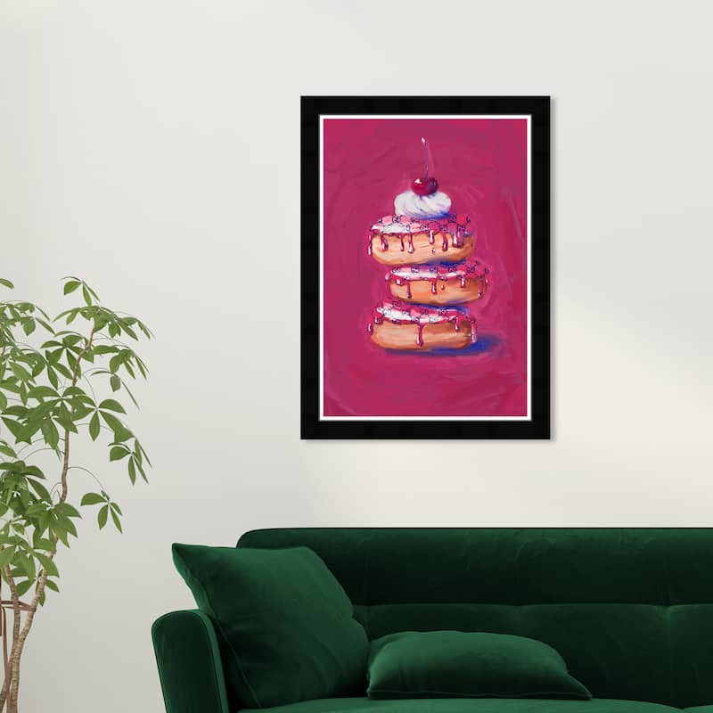 Wynwood Studio Cherry Topped Stack Framed Trendy Fashion Kitchen Art Prints