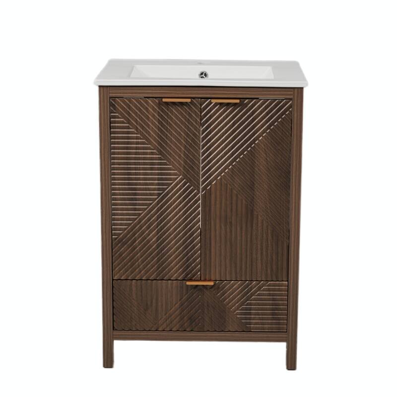 24-Inch Bathroom Vanity with Sink Combo, Modern Design, Single Faucet Hole